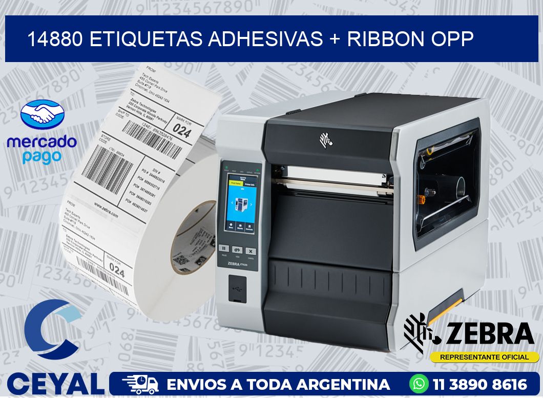 14880 ETIQUETAS ADHESIVAS + RIBBON OPP