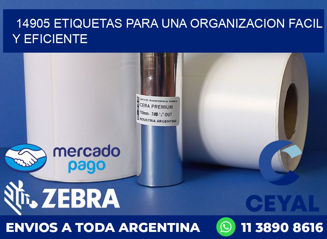 14905 ETIQUETAS PARA UNA ORGANIZACION FACIL Y EFICIENTE