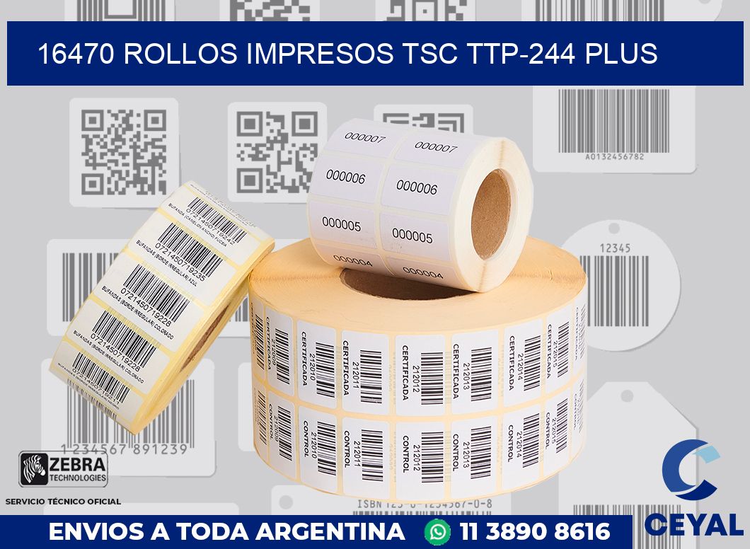 16470 ROLLOS IMPRESOS TSC TTP-244 PLUS