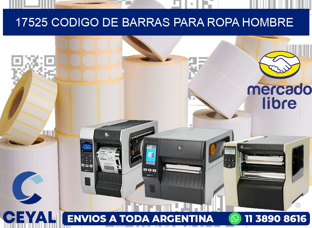 17525 CODIGO DE BARRAS PARA ROPA HOMBRE