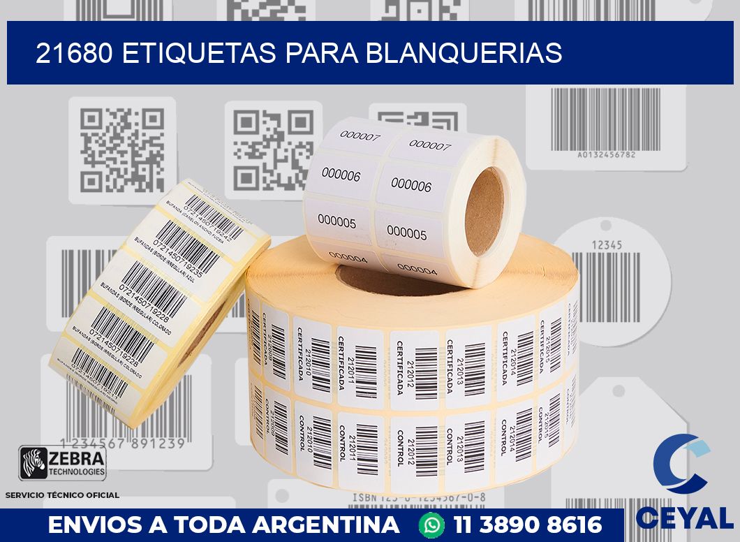 21680 ETIQUETAS PARA BLANQUERIAS