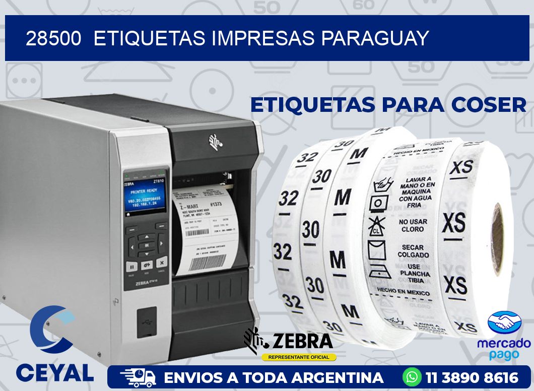 28500  ETIQUETAS IMPRESAS PARAGUAY