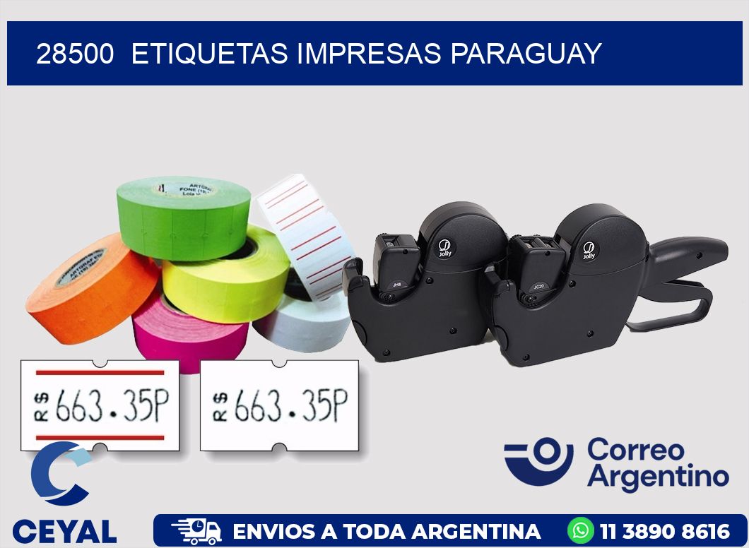 28500  ETIQUETAS IMPRESAS PARAGUAY