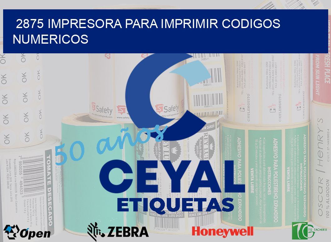 2875 IMPRESORA PARA IMPRIMIR CODIGOS NUMERICOS