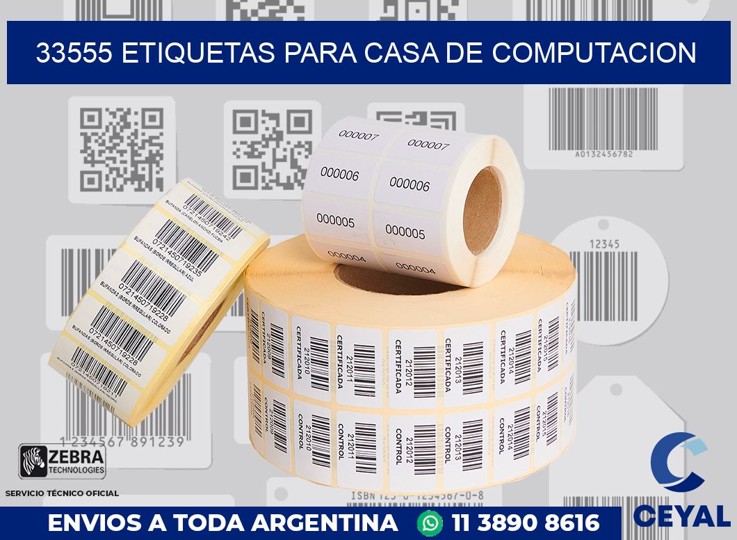 33555 ETIQUETAS PARA CASA DE COMPUTACION