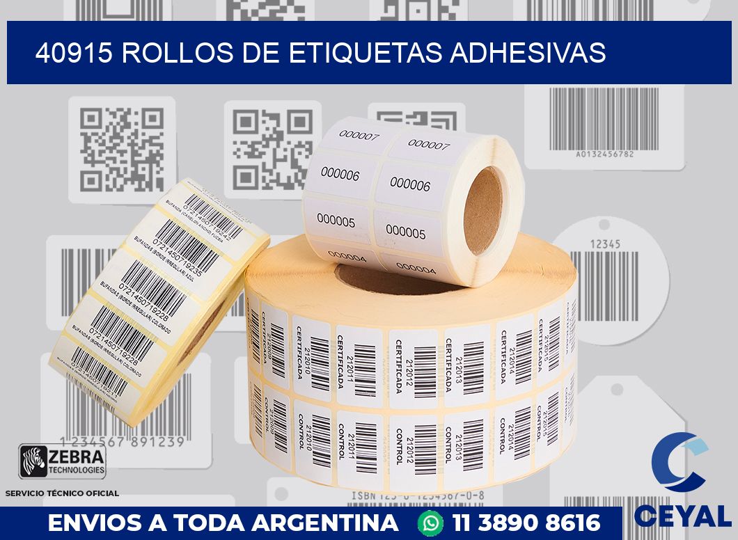 40915 ROLLOS DE ETIQUETAS ADHESIVAS