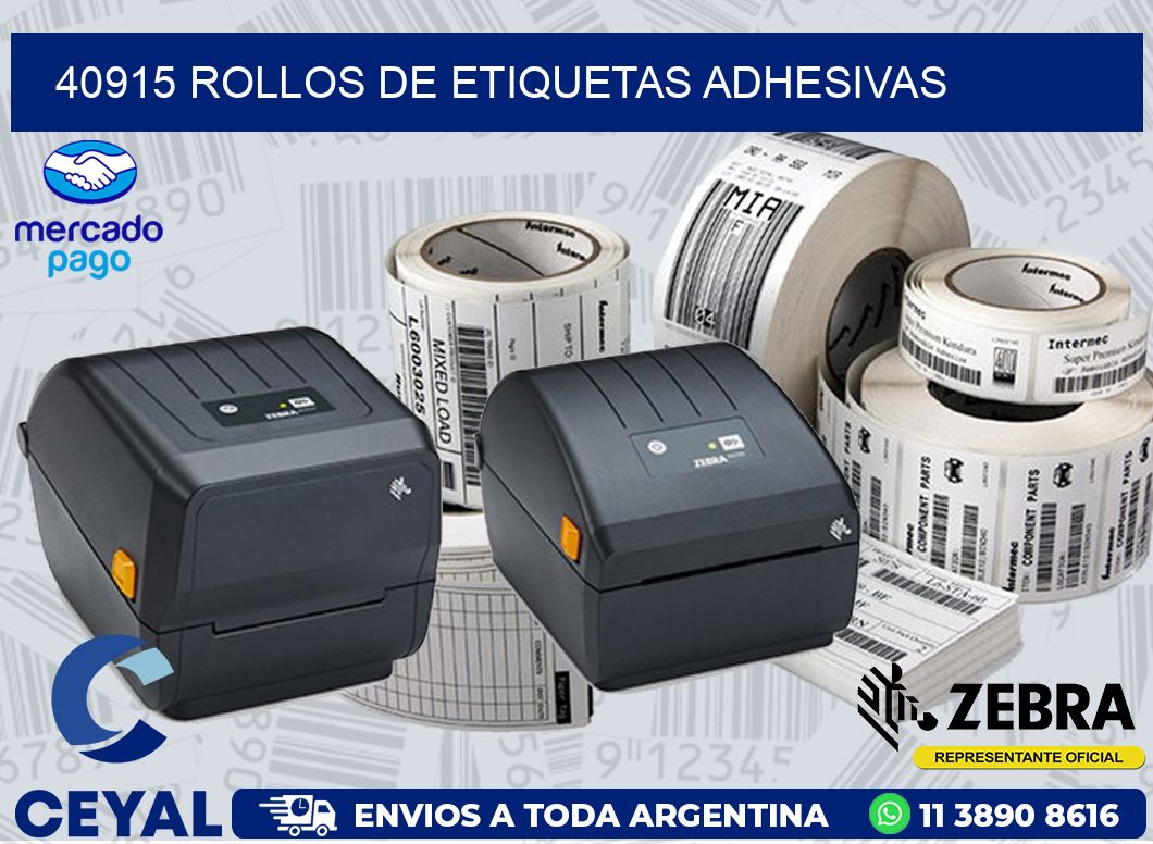 40915 ROLLOS DE ETIQUETAS ADHESIVAS