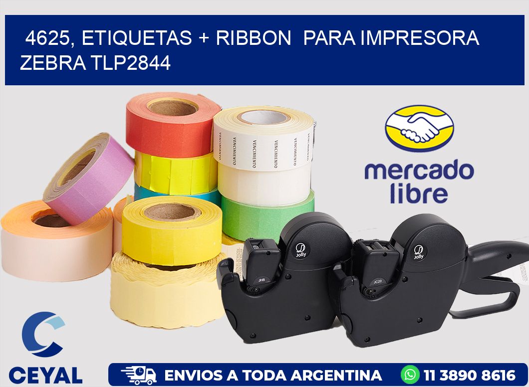 4625, etiquetas + ribbon  para impresora zebra TLP2844