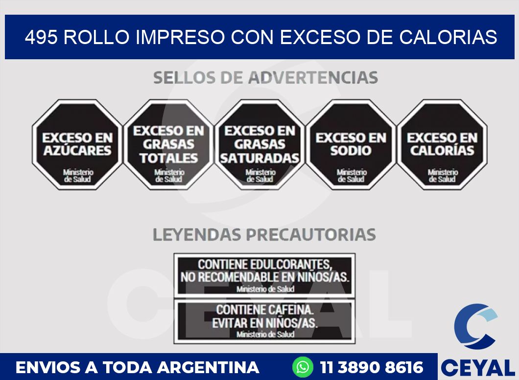 495 ROLLO IMPRESO CON EXCESO DE CALORIAS
