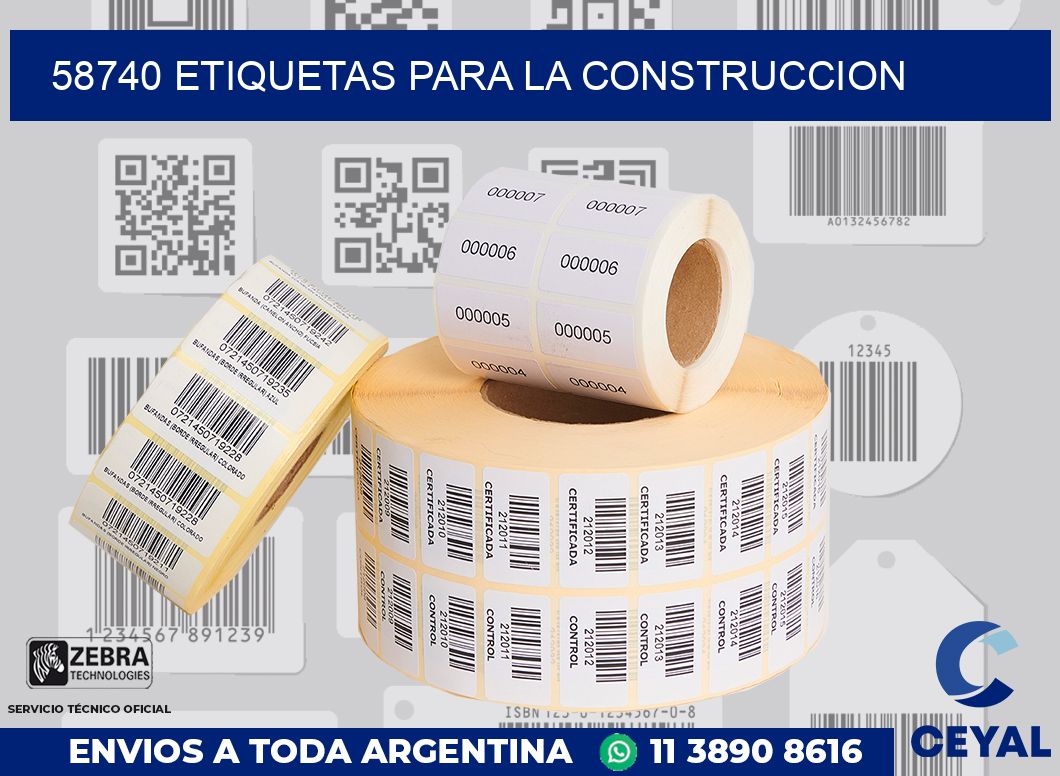 58740 ETIQUETAS PARA LA CONSTRUCCION