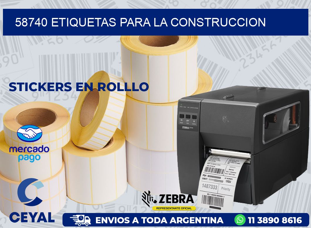 58740 ETIQUETAS PARA LA CONSTRUCCION