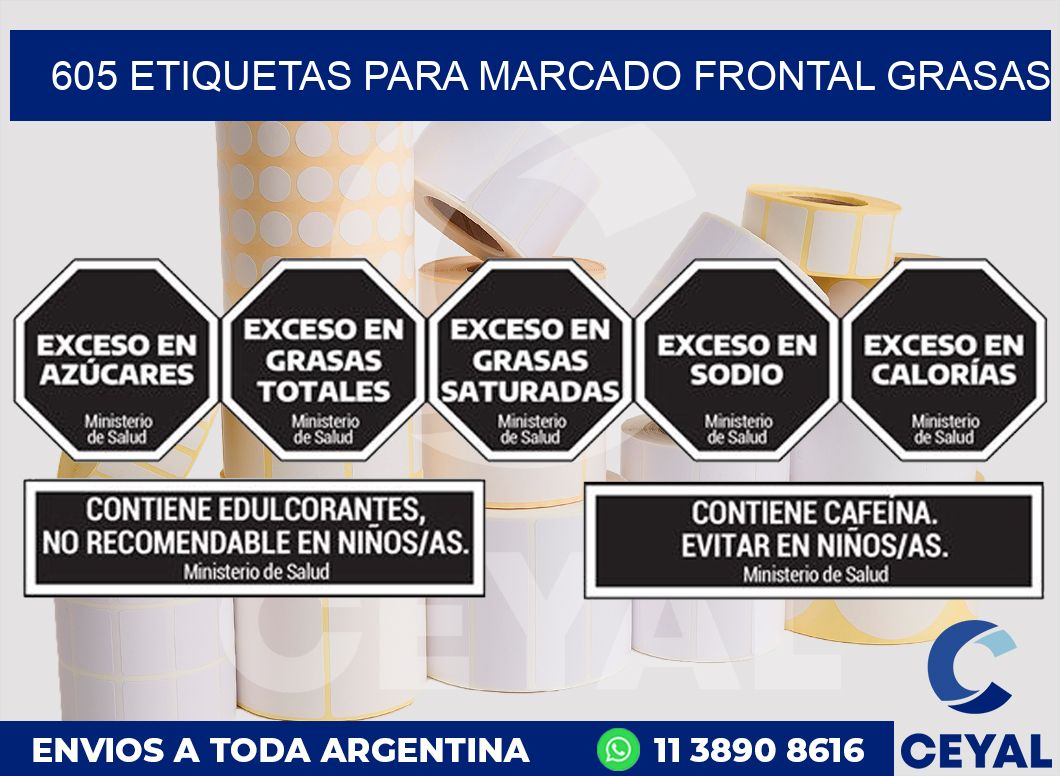 605 ETIQUETAS PARA MARCADO FRONTAL GRASAS