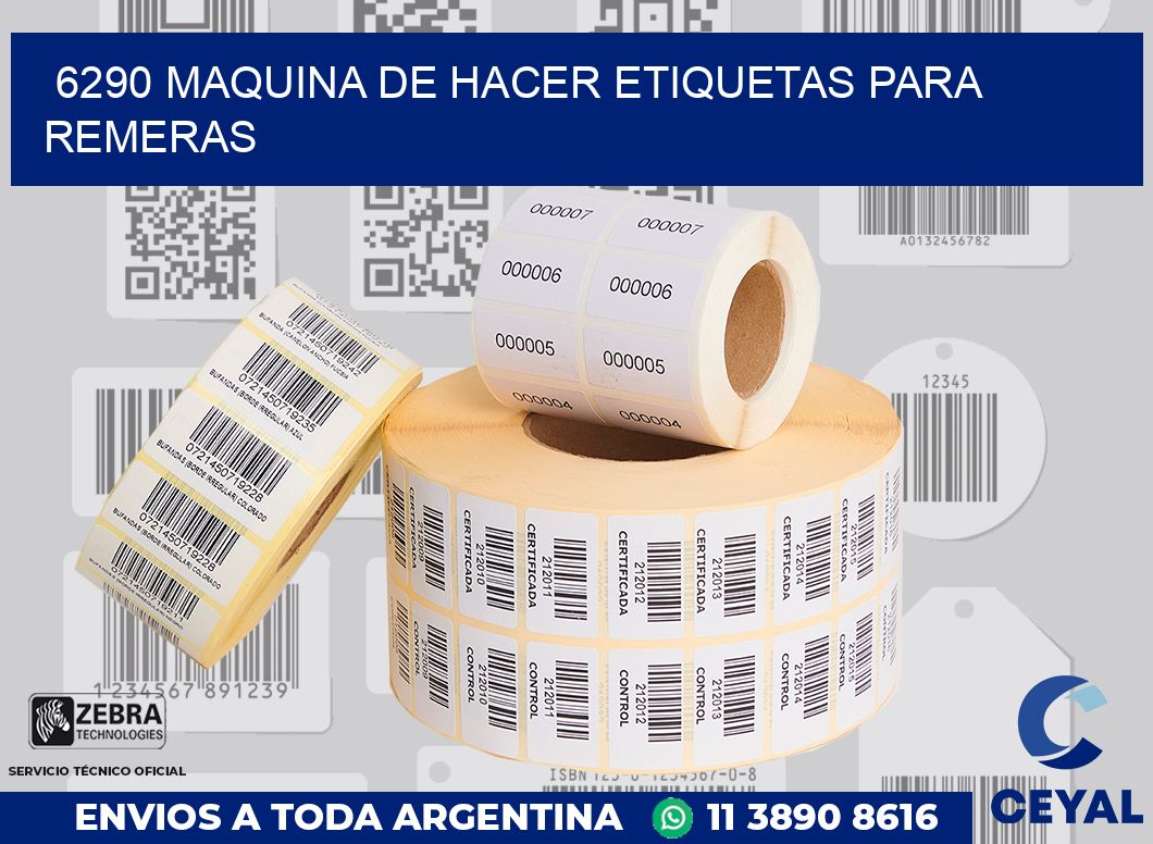 6290 MAQUINA DE HACER ETIQUETAS PARA REMERAS