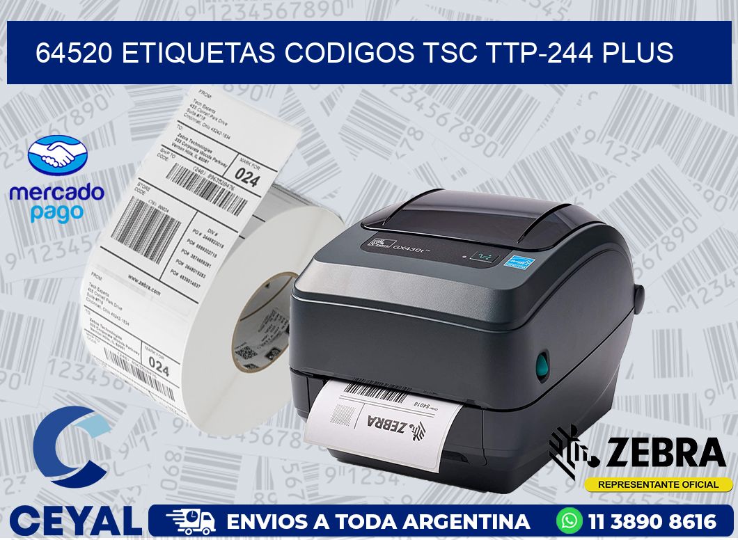 64520 ETIQUETAS CODIGOS TSC TTP-244 PLUS
