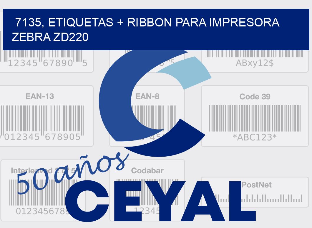 7135, etiquetas + ribbon para impresora zebra zd220