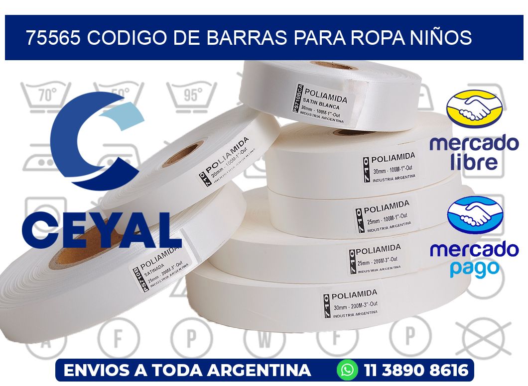 75565 CODIGO DE BARRAS PARA ROPA NIÑOS