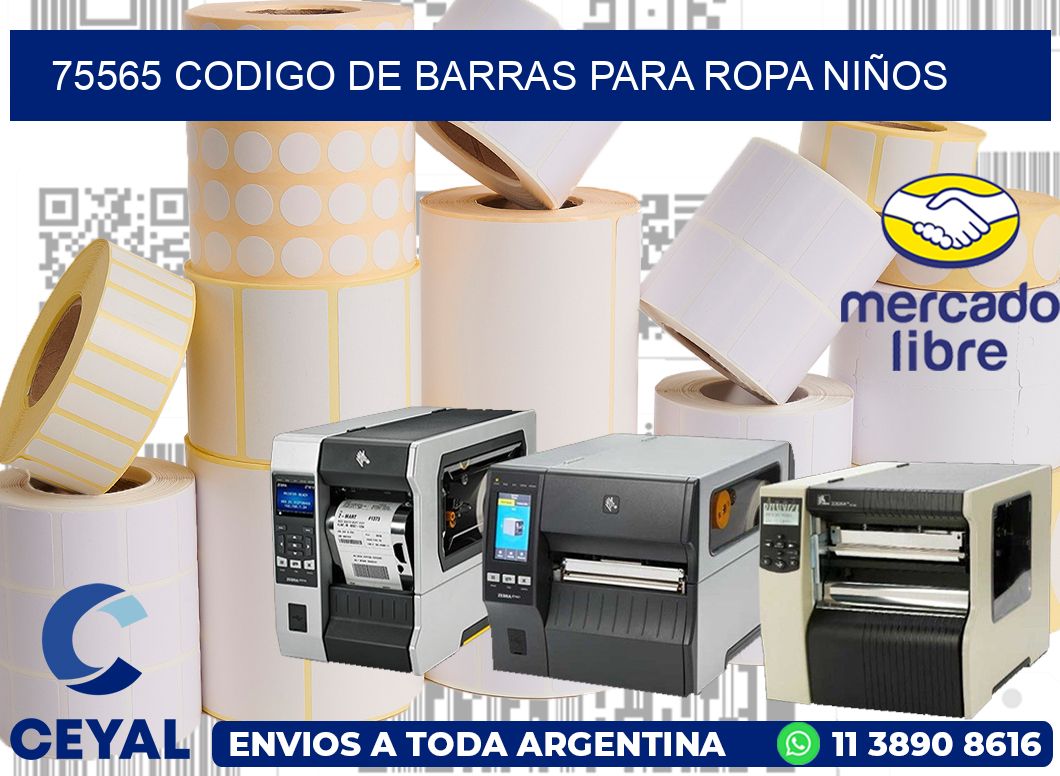 75565 CODIGO DE BARRAS PARA ROPA NIÑOS