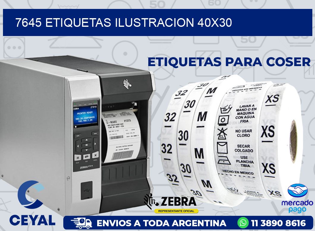 7645 ETIQUETAS ILUSTRACION 40X30
