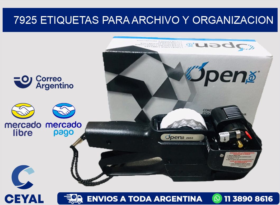 7925 ETIQUETAS PARA ARCHIVO Y ORGANIZACION