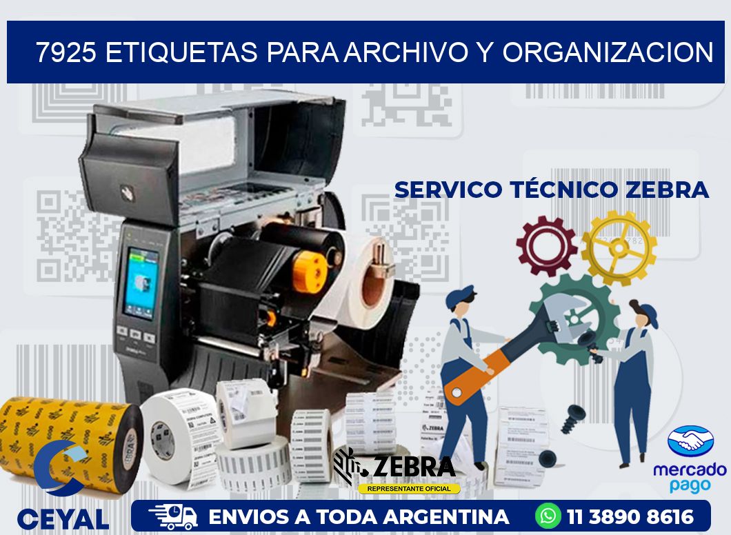 7925 ETIQUETAS PARA ARCHIVO Y ORGANIZACION