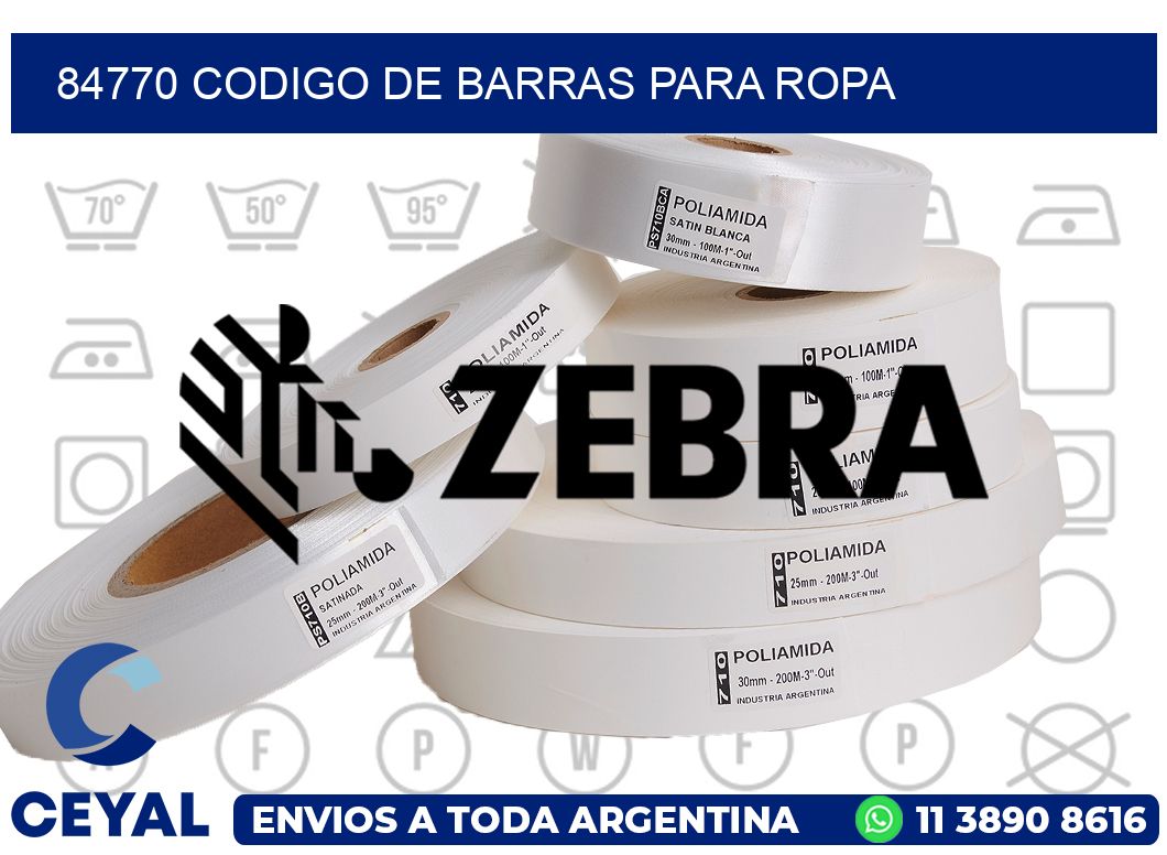 84770 CODIGO DE BARRAS PARA ROPA