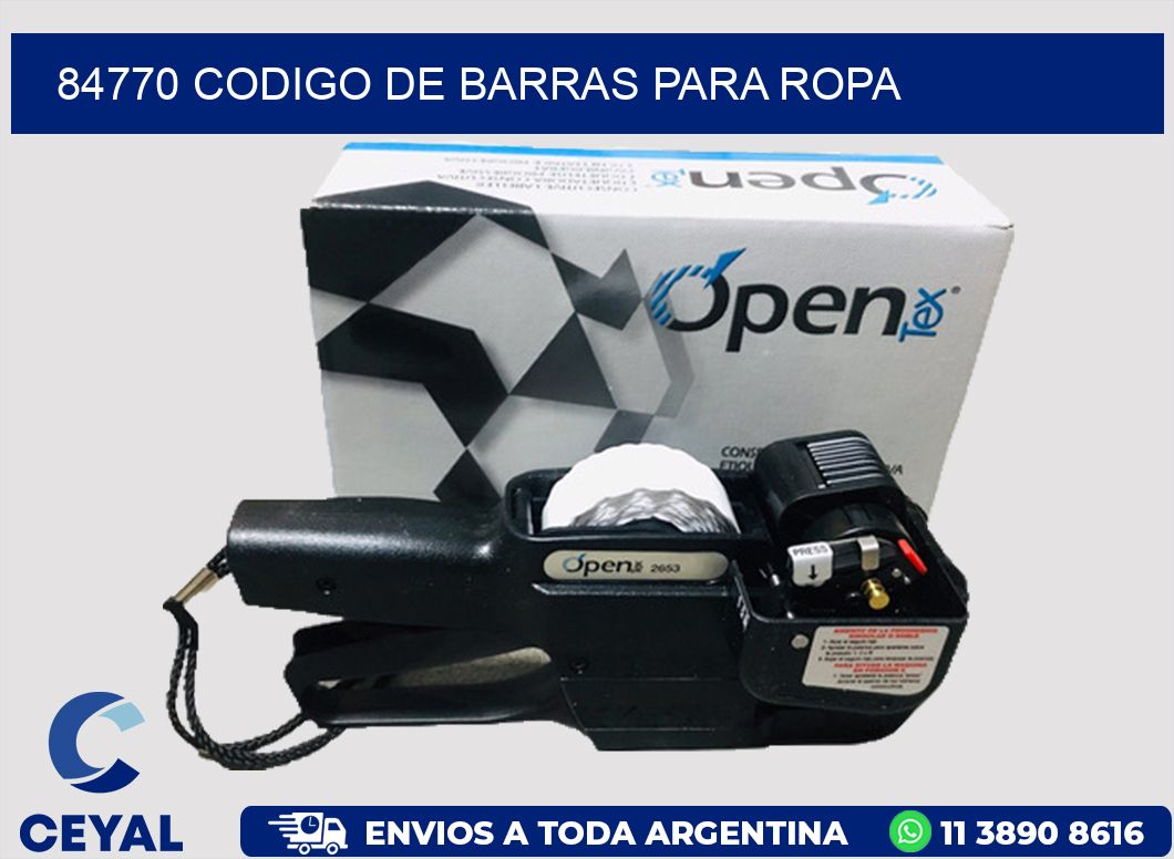 84770 CODIGO DE BARRAS PARA ROPA