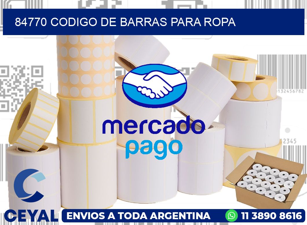 84770 CODIGO DE BARRAS PARA ROPA
