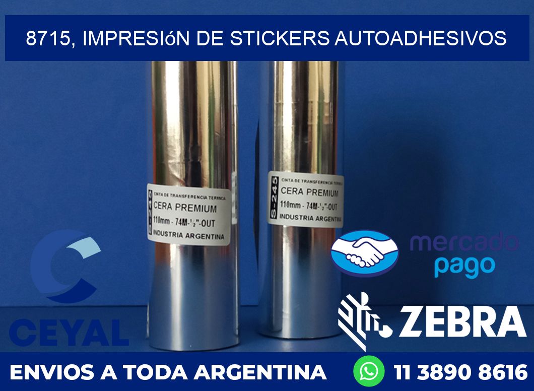 8715, impresión de stickers autoadhesivos