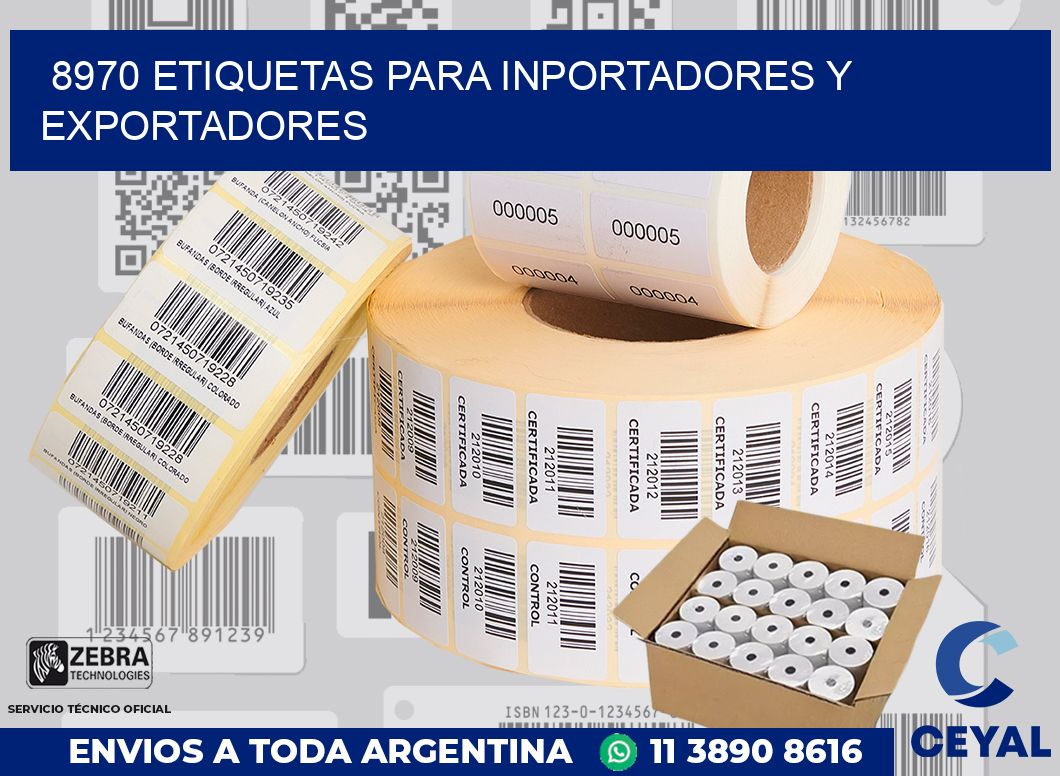 8970 ETIQUETAS PARA INPORTADORES Y EXPORTADORES