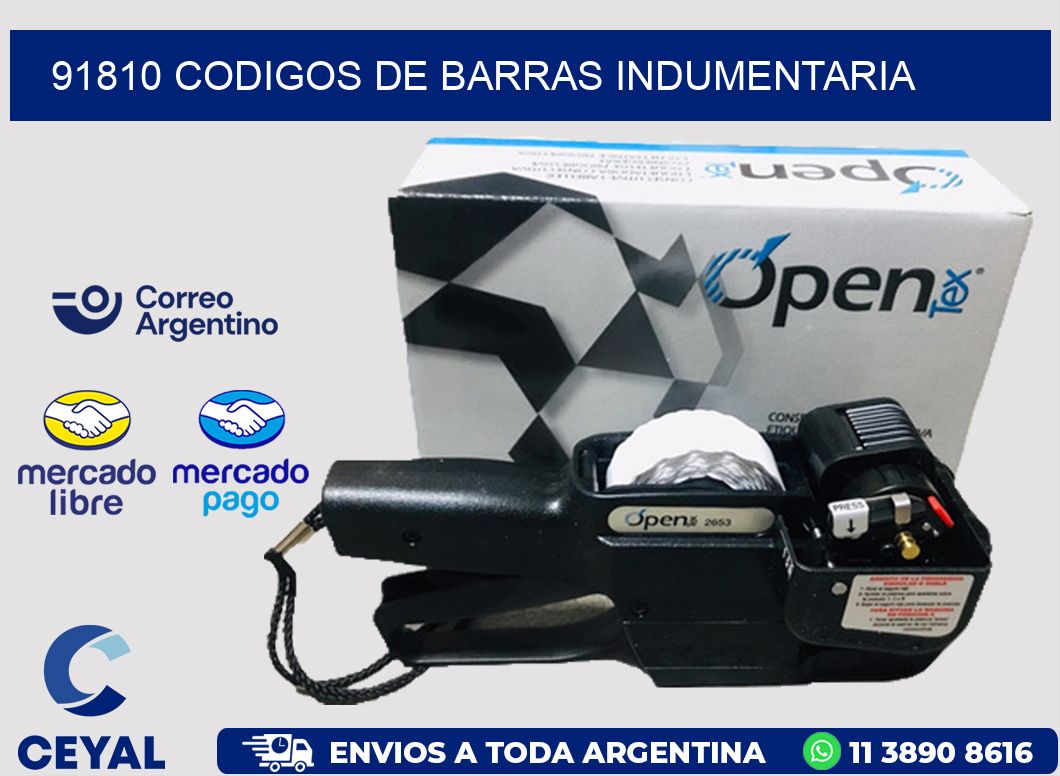 91810 CODIGOS DE BARRAS INDUMENTARIA