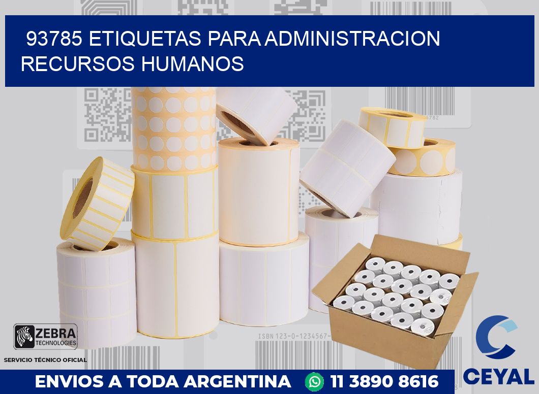 93785 ETIQUETAS PARA ADMINISTRACION RECURSOS HUMANOS