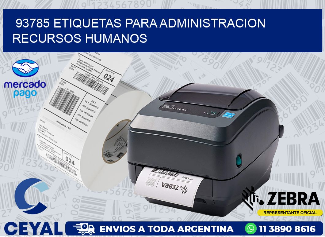 93785 ETIQUETAS PARA ADMINISTRACION RECURSOS HUMANOS