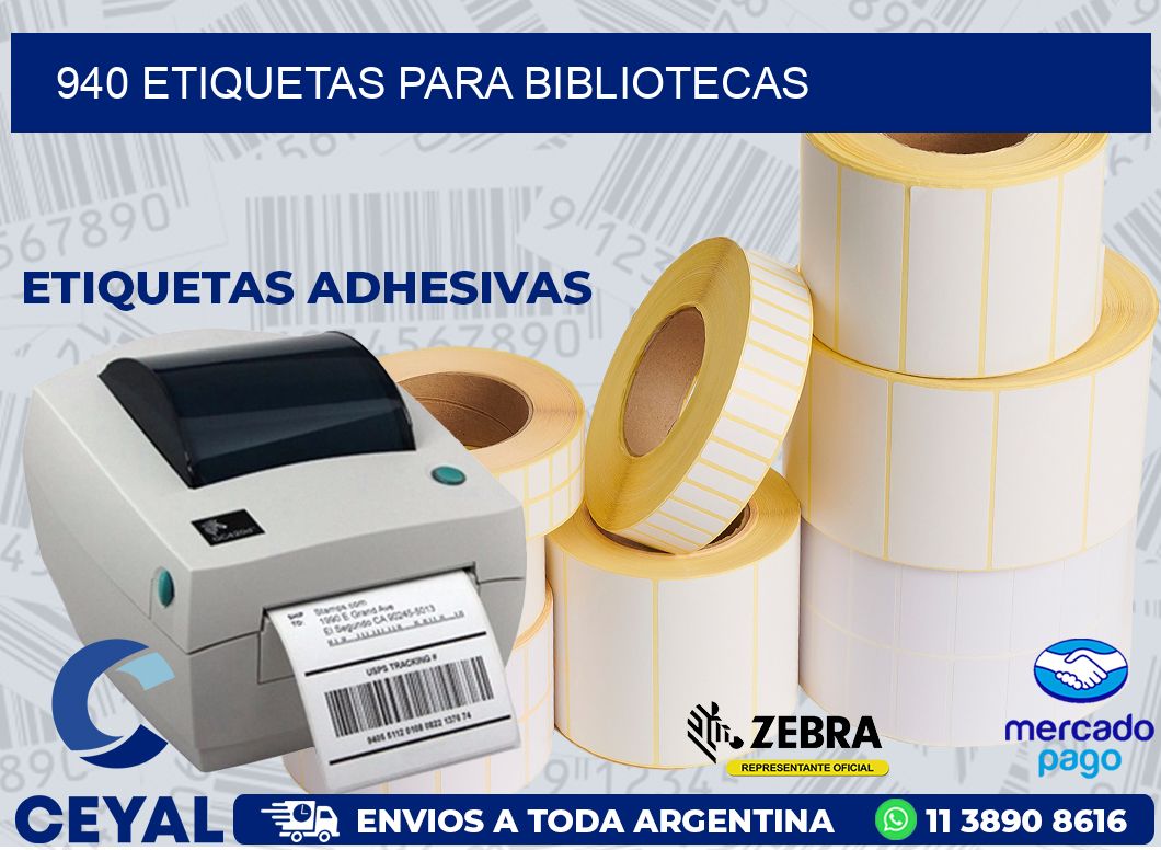 940 ETIQUETAS PARA BIBLIOTECAS