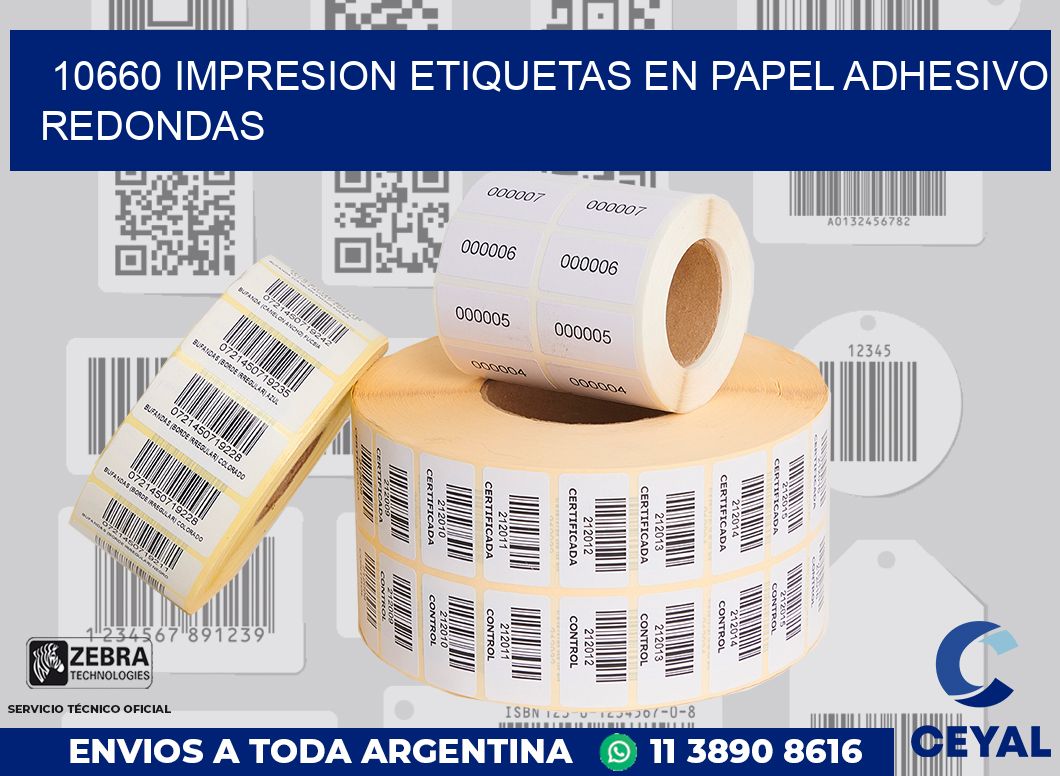 10660 IMPRESION ETIQUETAS EN PAPEL ADHESIVO REDONDAS