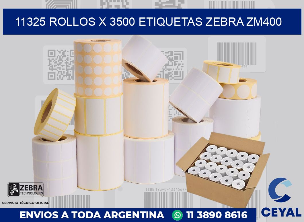 11325 Rollos x 3500 etiquetas zebra zm400