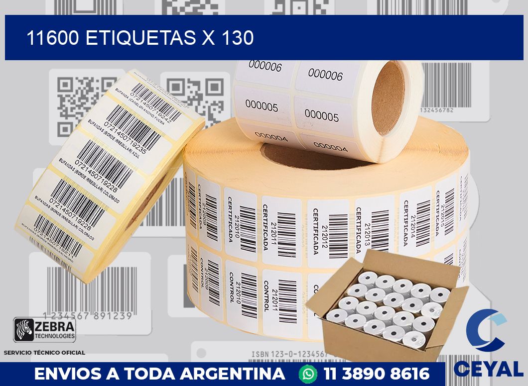 11600 Etiquetas x 130