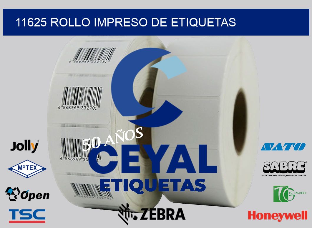 11625 ROLLO IMPRESO DE ETIQUETAS