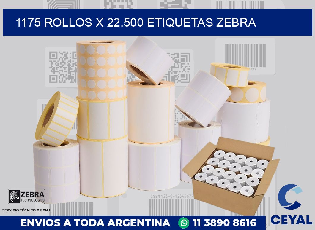 1175 Rollos x 22.500 etiquetas zebra