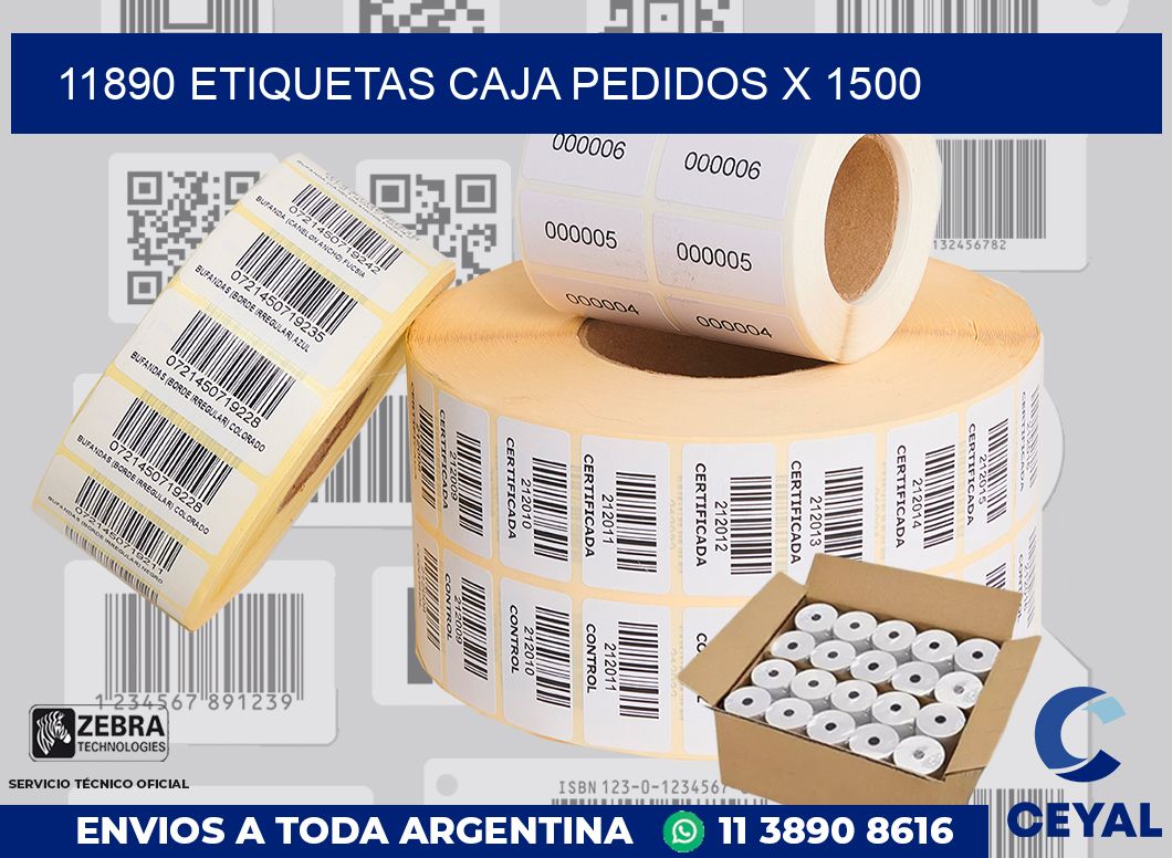11890 etiquetas caja pedidos x 1500
