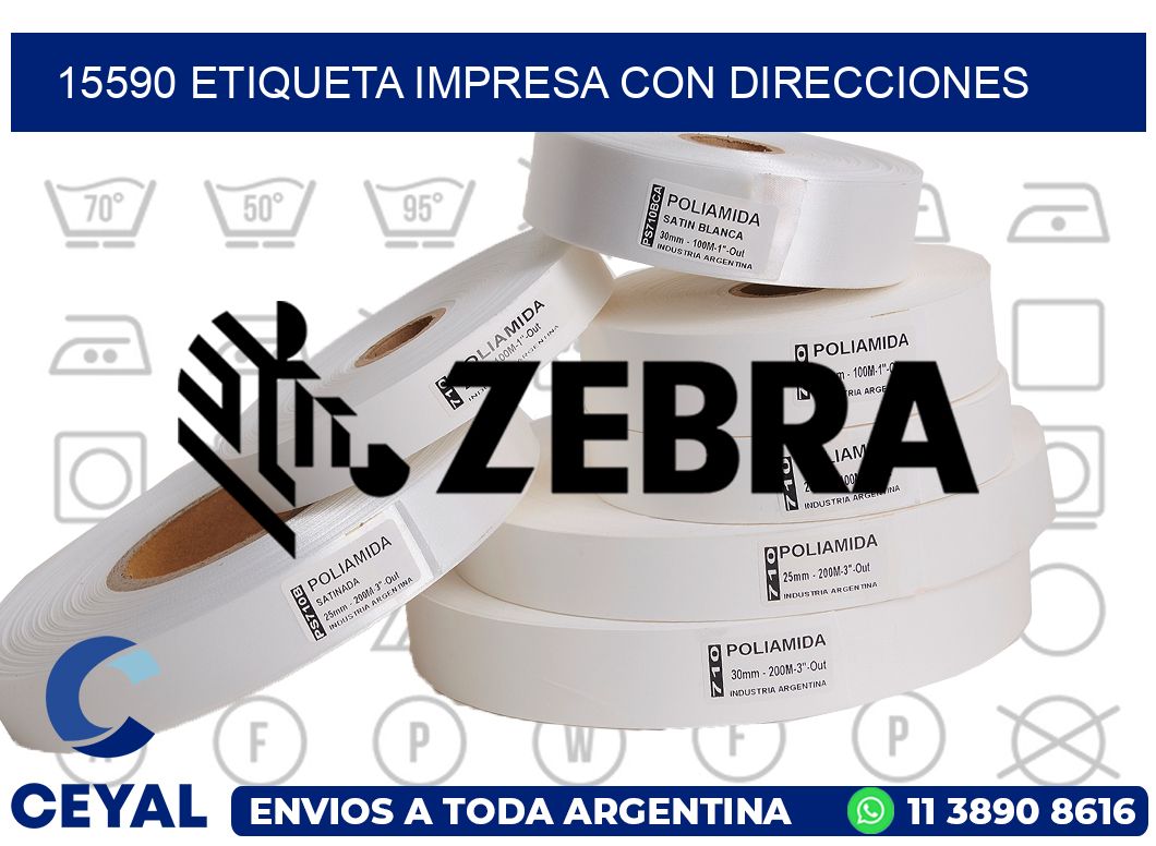 15590 ETIQUETA IMPRESA CON DIRECCIONES