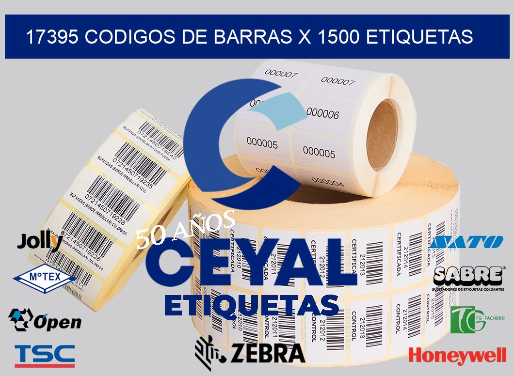 17395 codigos de barras x 1500 etiquetas