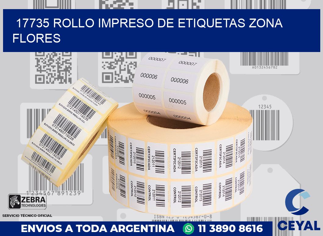 17735 ROLLO IMPRESO DE ETIQUETAS ZONA FLORES