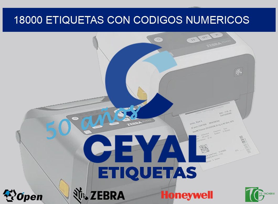 18000 ETIQUETAS CON CODIGOS NUMERICOS