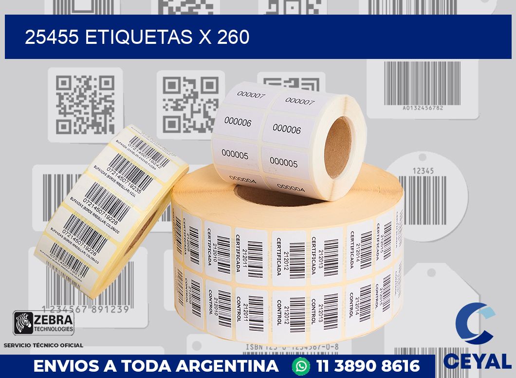 25455 Etiquetas x 260