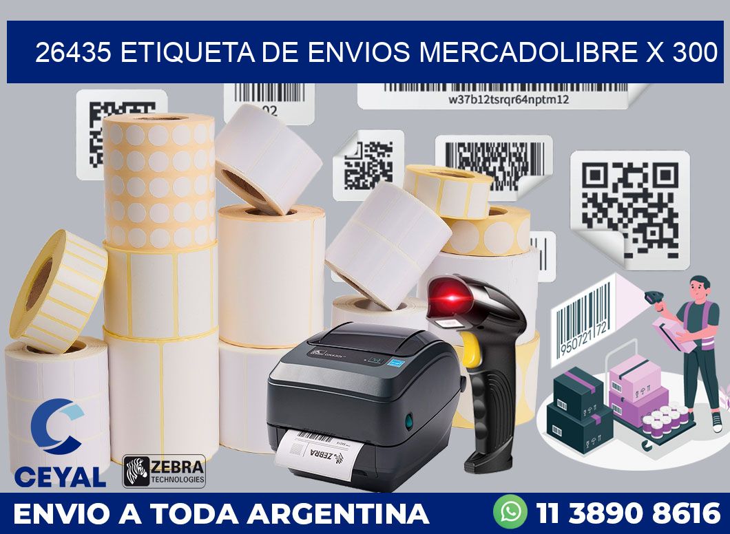 26435 etiqueta de envios mercadolibre x 300
