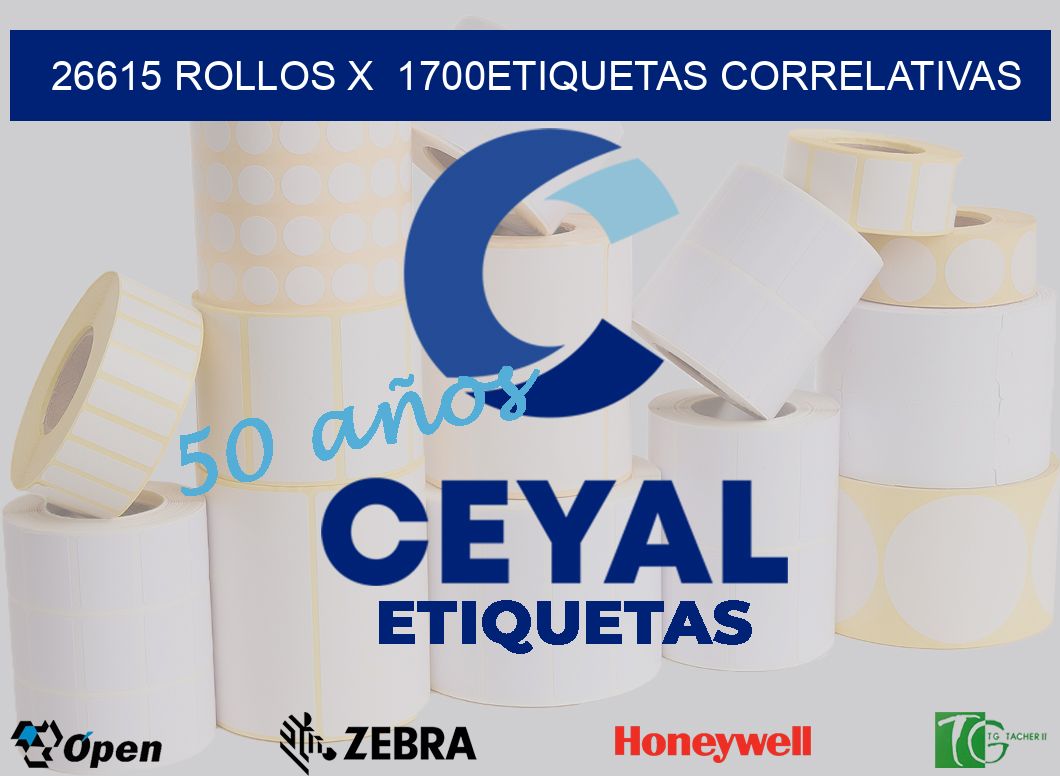 26615 Rollos x  1700etiquetas correlativas