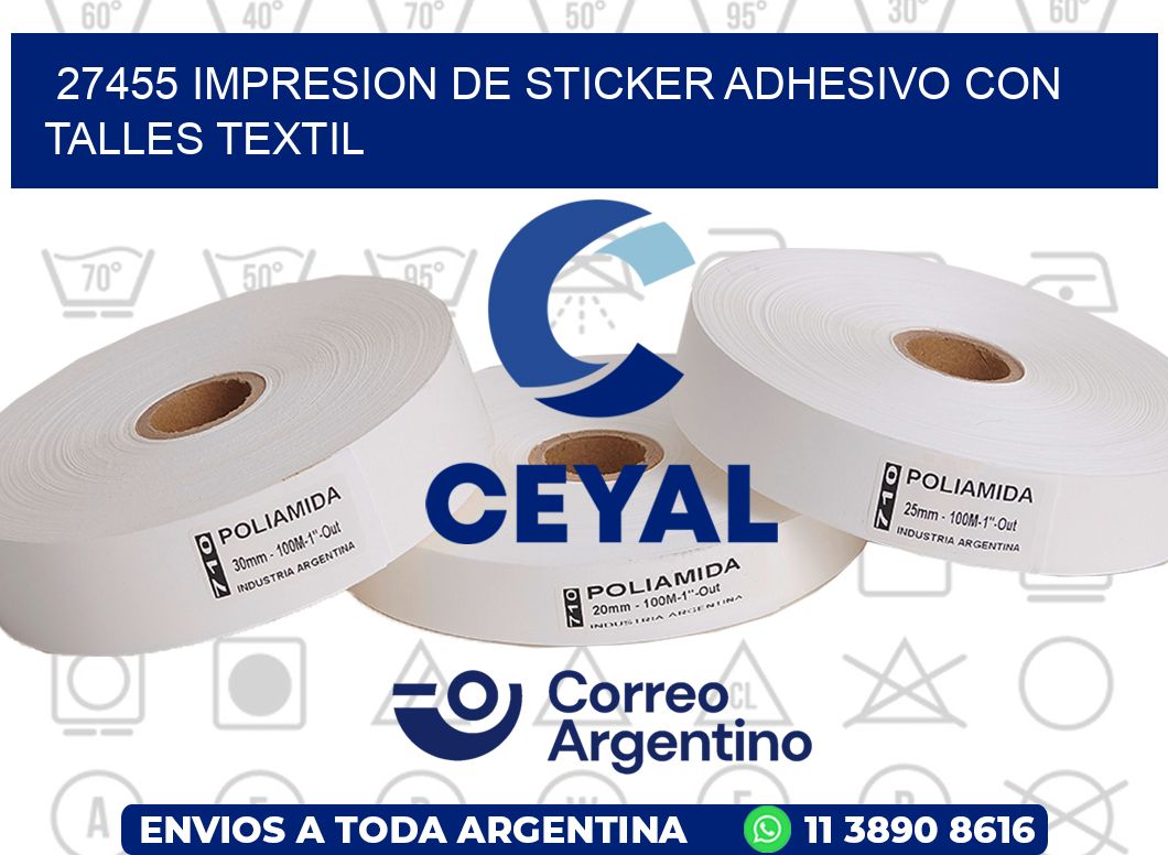 27455 IMPRESION DE STICKER ADHESIVO CON TALLES TEXTIL