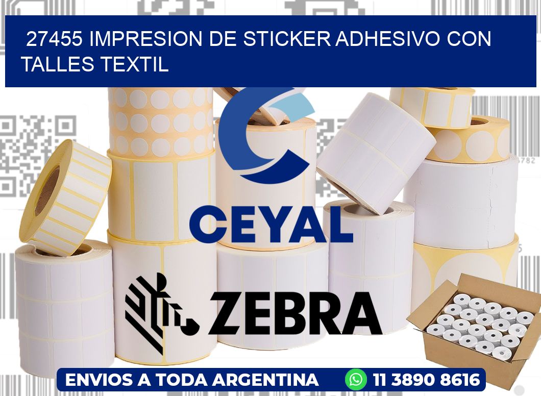 27455 IMPRESION DE STICKER ADHESIVO CON TALLES TEXTIL