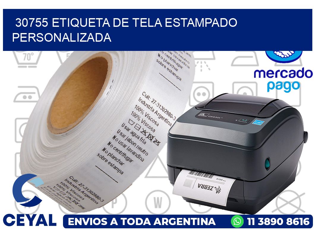 30755 ETIQUETA DE TELA ESTAMPADO PERSONALIZADA