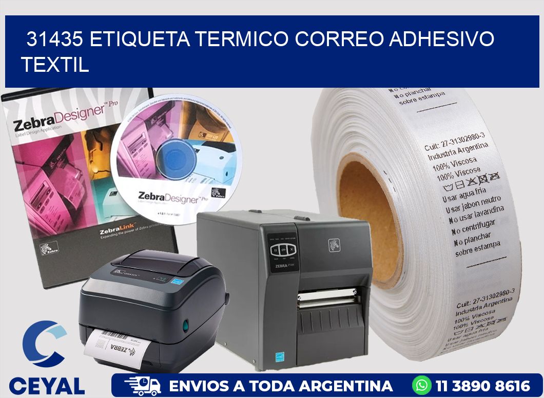 31435 ETIQUETA TERMICO CORREO ADHESIVO TEXTIL